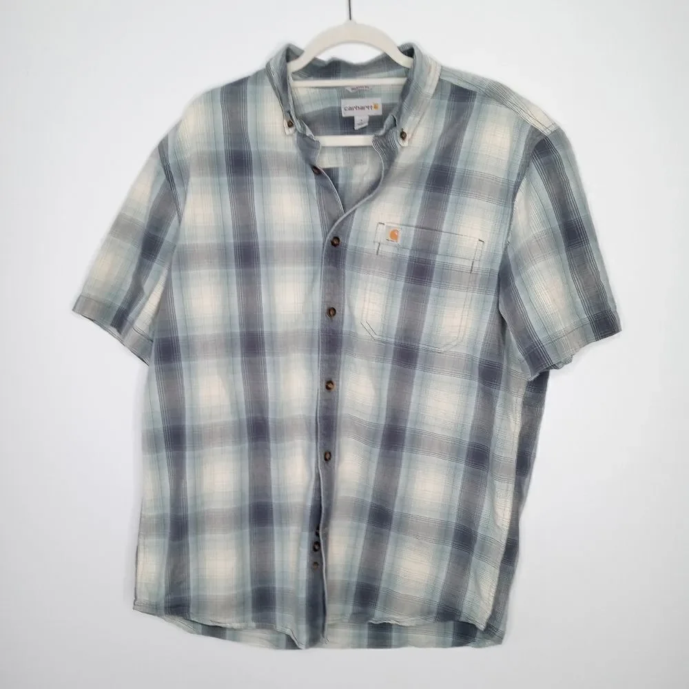 Carhartt checkered button down shirt size large